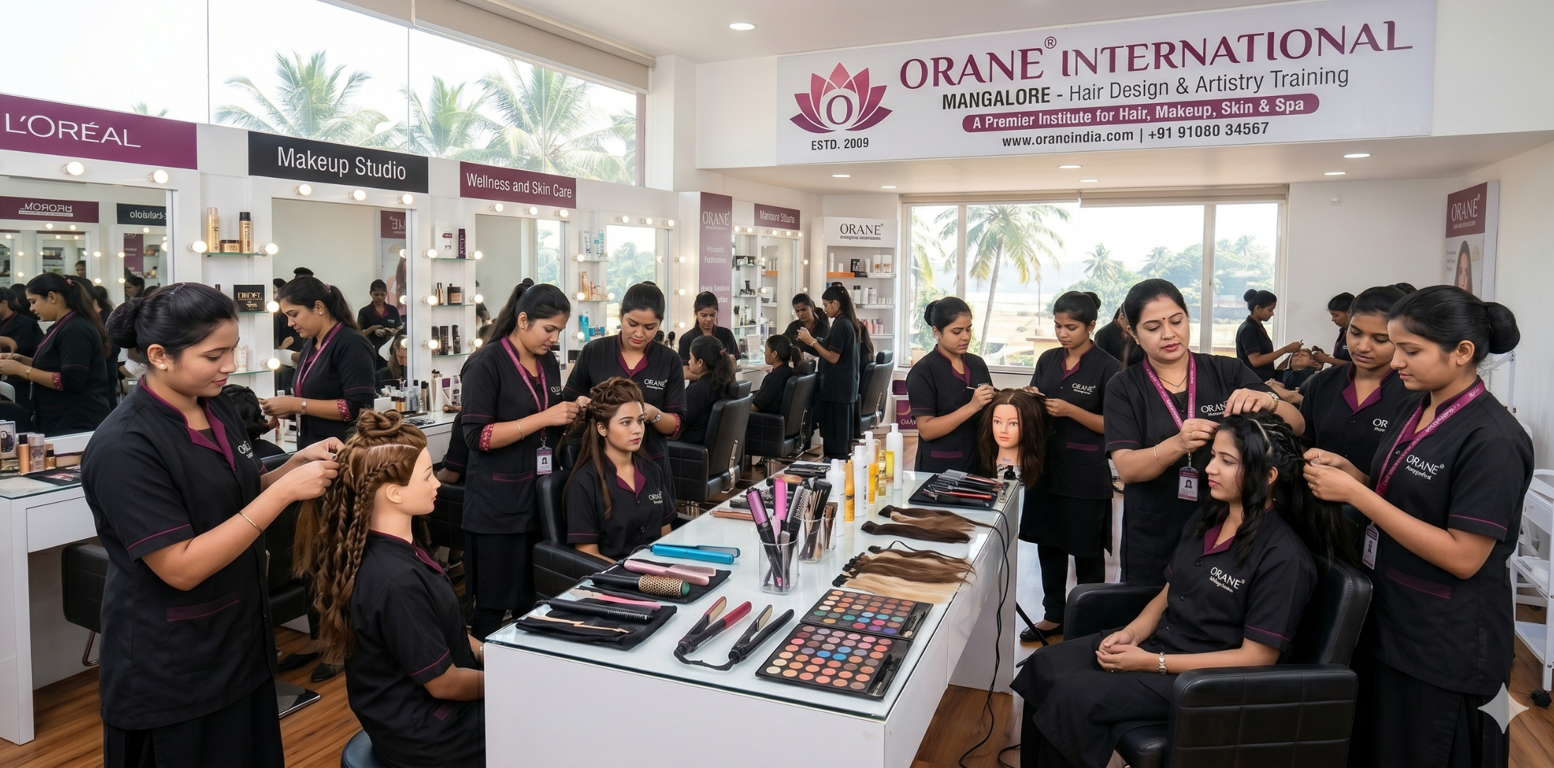 this image is showcasing the hair care training with practical